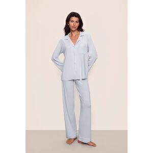Eberjey Gisele - PJ Set Women's Pajama Sets, Ice Blue/Ivory, Size L 0105